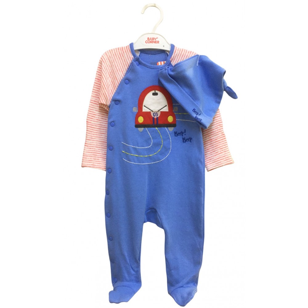 Baby Corner Penye Bebek Tulum Şapkalı