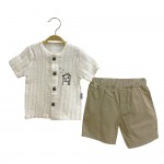 Baby Hi Şortlu Gömlek Takım Bej