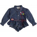 Balon Nakışlı Çıtçıtlı Kot Tulum