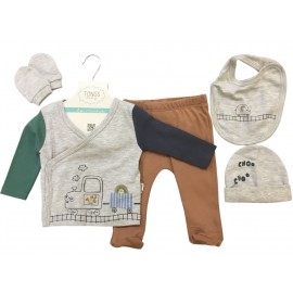 Tongs Baby 4075 5 Parça Zıbın Seti Kahve