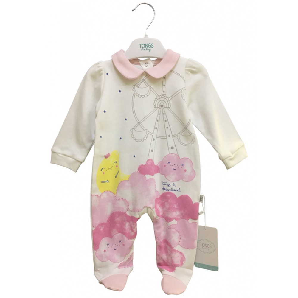 Tongs Baby 4380 Penye Tulum Bebe Yaka Ekru