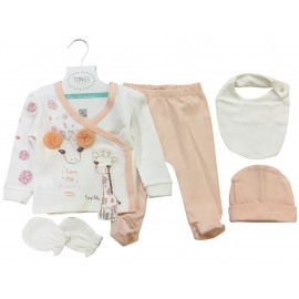 Tongs Baby 4395 5 Parça Zıbın Seti Somon