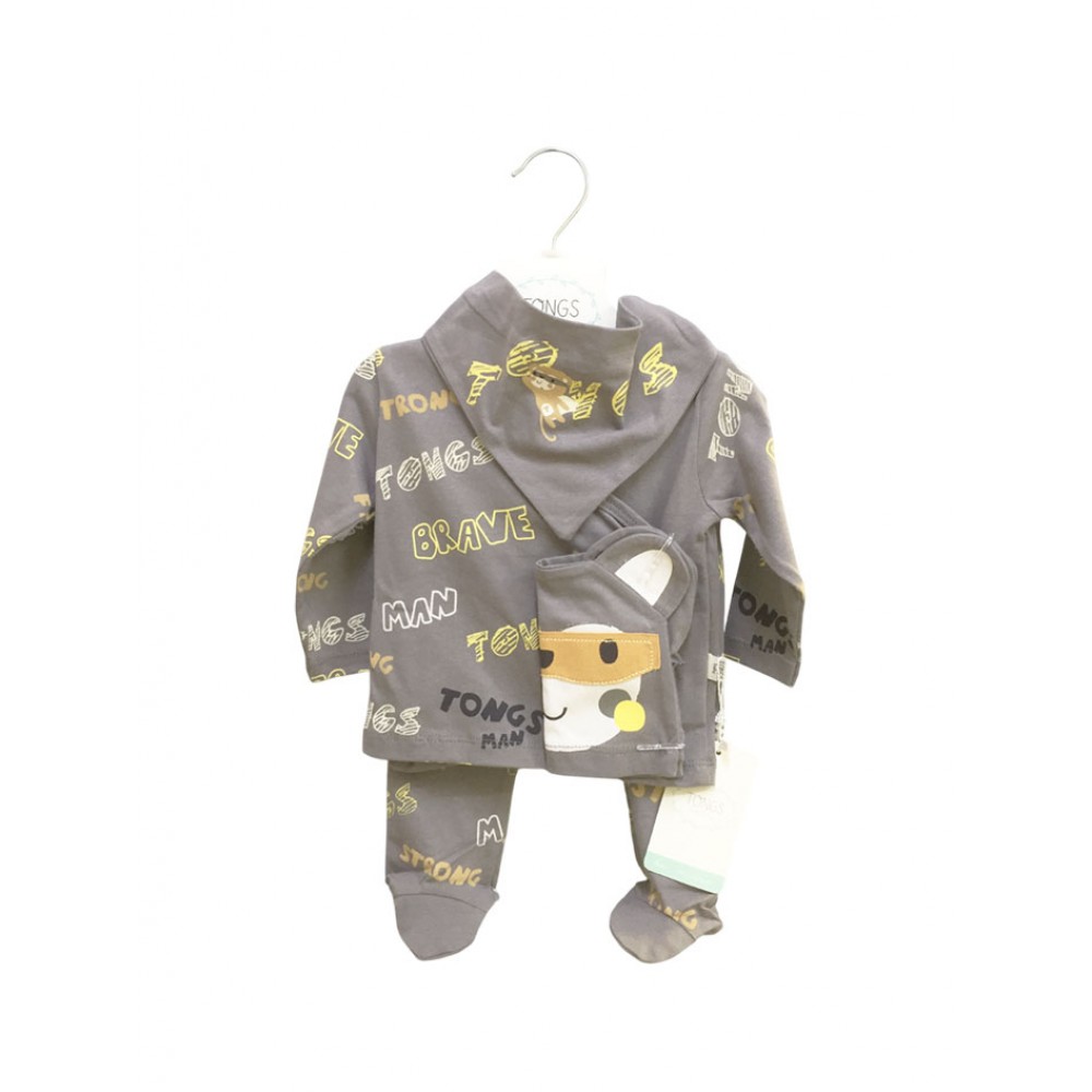 Tongs Baby 4426 5 Parça Zıbın Seti Gri