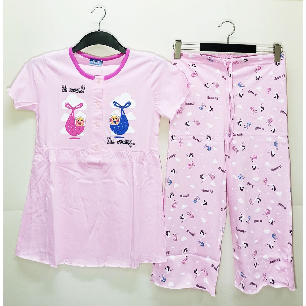 Baha 1939 Lohusa Capri Pijama Pembe