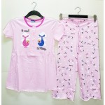 Baha 1939 Lohusa Capri Pijama Pembe