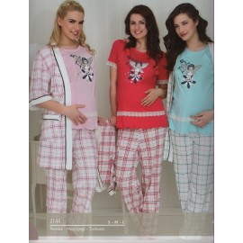 Baha 2144 Lohusa Pijama & Sabahlık Pembe