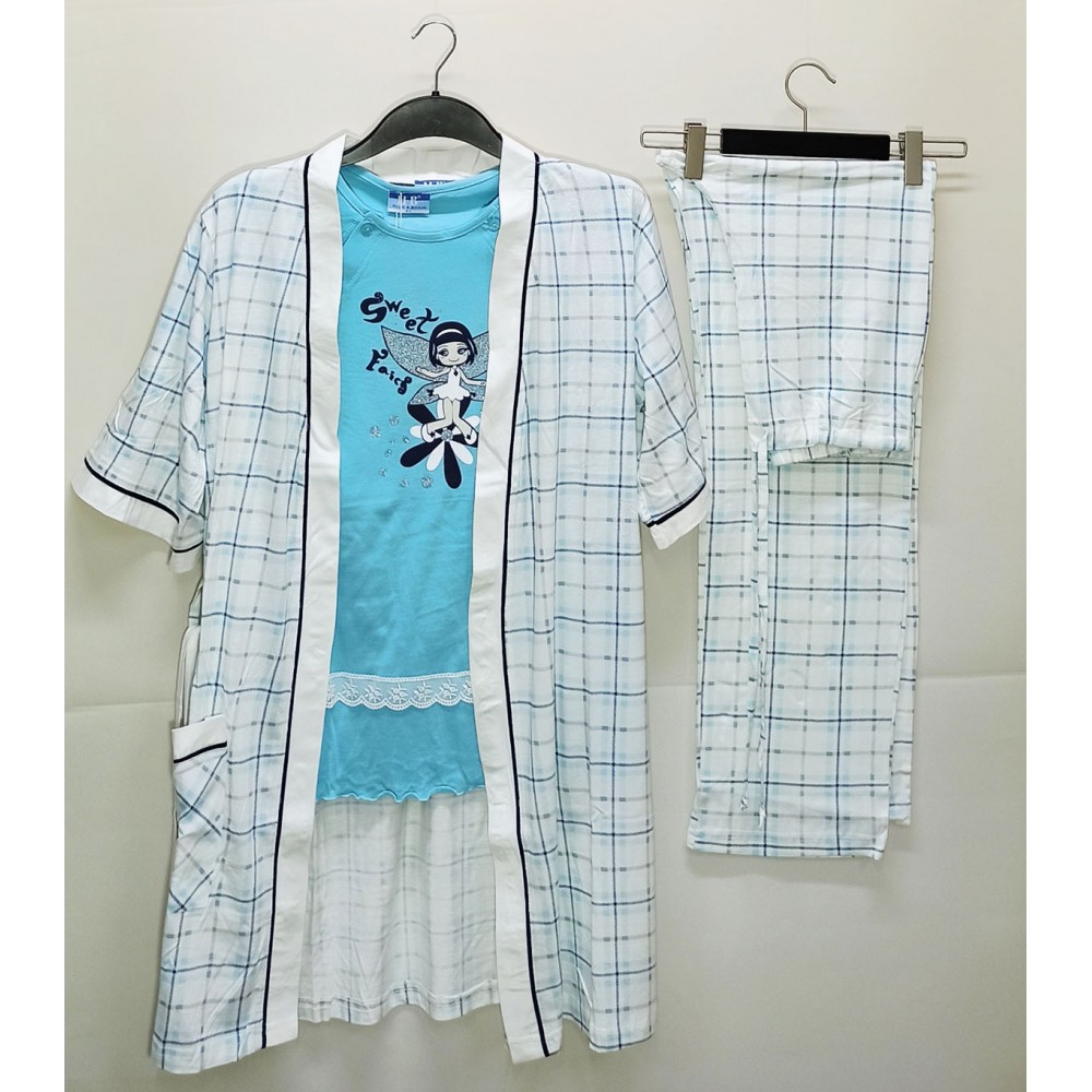 Baha 2144 Lohusa Pijama & Sabahlık Turkuaz
