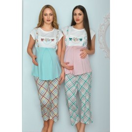 Baha 2500 Lohusa Capri Pijama Pembe