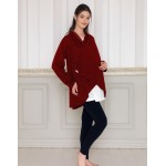 Baha 2931 Taytlı Sabahlıklı Lohusa Takım Bordo