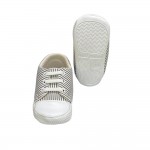 Bebiccino 1095 Bağcıklı Bebek Patik Çizgili Gri