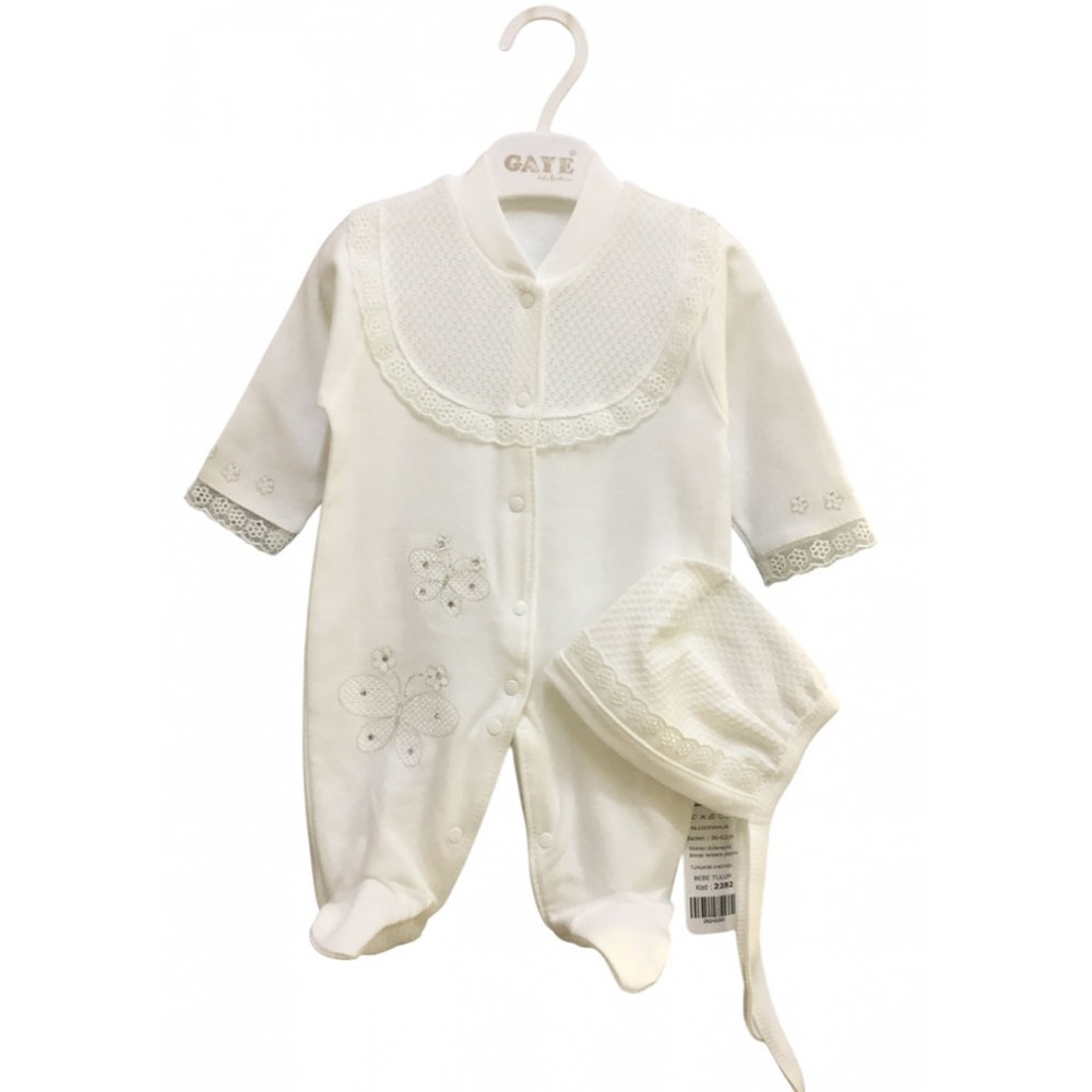 Gaye 2282 Penye Tulum Şapkalı Ekru