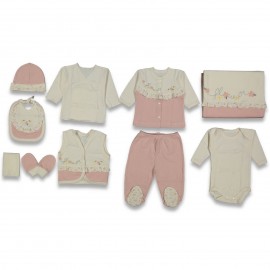 Gaye Bebe 6617 10 Parça Zıbın Seti Pudra