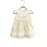 Fistolu Keten Bebek Elbise Ekru