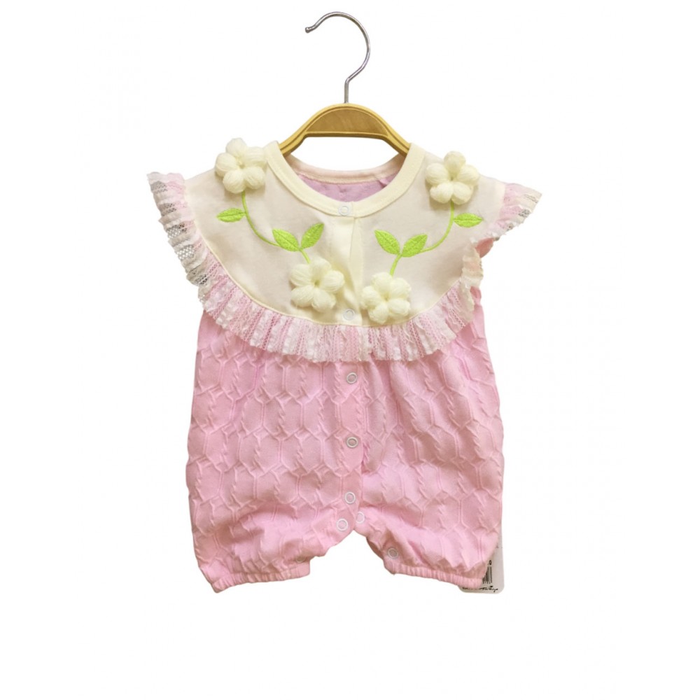 Penye Kısa Tulum Pembe