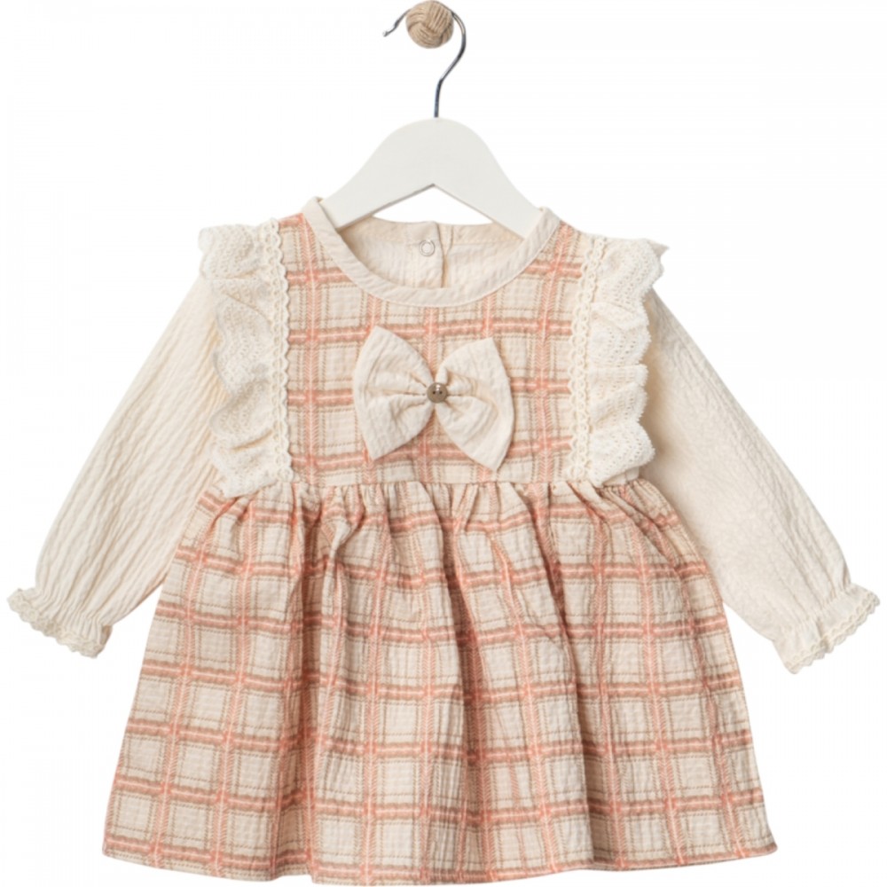 Müslin Bebek Elbise Ekose