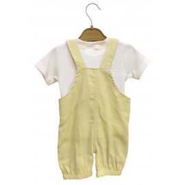 Salopet Takım  Oyuncak Ayılı Sarı Çizgili