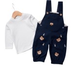 Salopet Takım Gabardin Bear İşli Lacivert