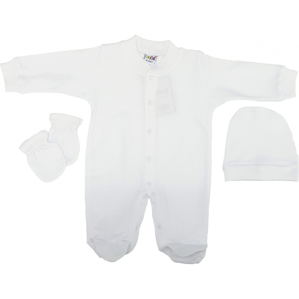 Sebi 4001 Düz Penye Tulum Beyaz