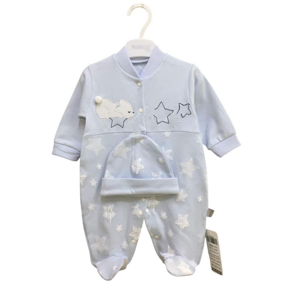 Tonton 9162 Penye Bebek Tulum Şapkalı Mavi