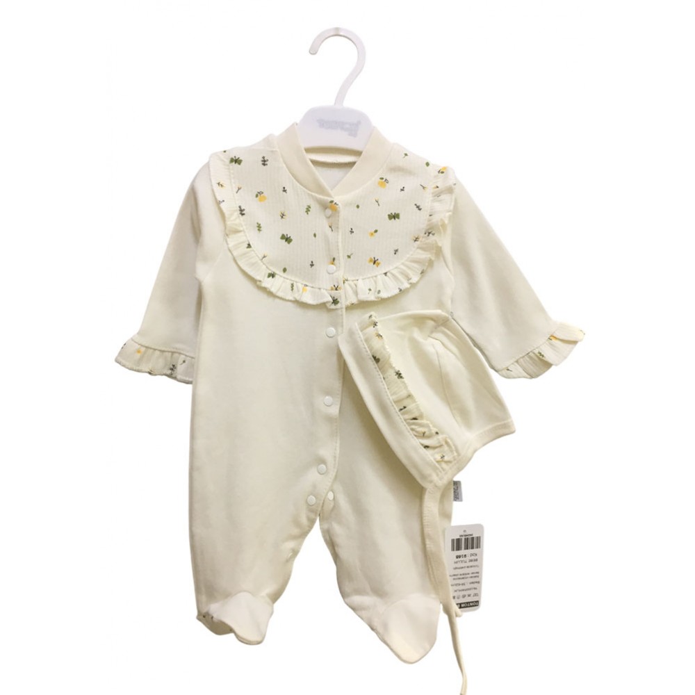 Tonton 9168 Penye Bebek Tulum Şapkalı Ekru