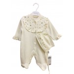 Tonton 9168 Penye Bebek Tulum Şapkalı Ekru