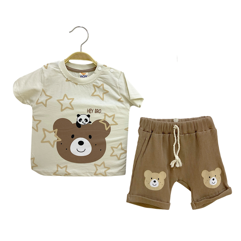 Wow 10633 Şortlu Takım Bej