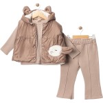 Tavşan Nakışlı 3lü Yelekli Takım